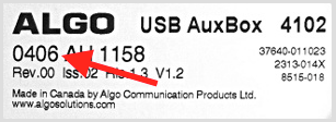 4102 Auxbox Serial Number