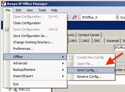 Restore IP Office Configuration