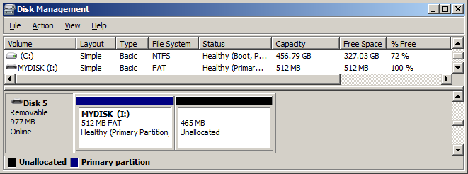 Partitioning a Compact flash