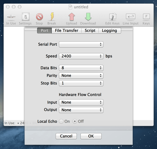 rs232 emulator mac thunderbolt