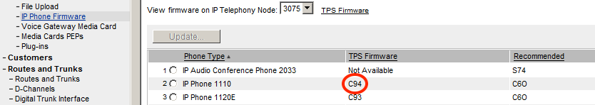 TPS firmware version