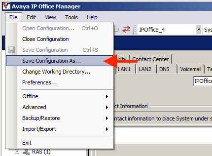 IP Office Backup / Restore