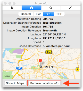 Remove Location Info in Preview