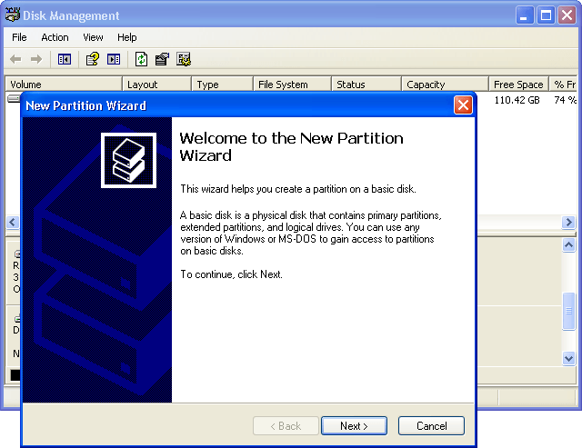 Create a new partition