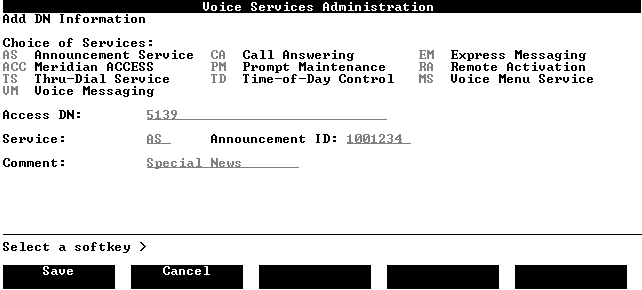 VSDN table