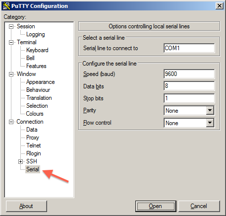 find serial port on mac for putty